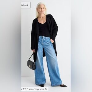 J.Crew Juliette collarless sweater-blazer in black